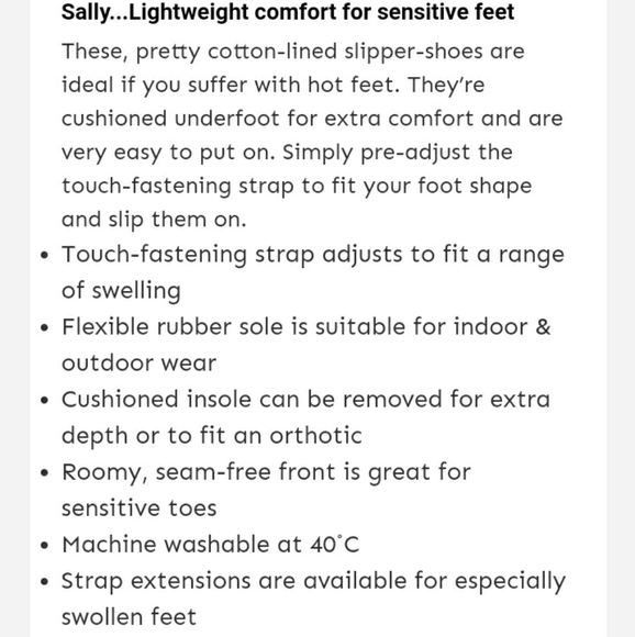 CosyFeet Sally Touch-Fastening Slipper-Shoe - UK 7 / US 9 / 10" Insole - Picture 4 of 13